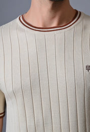 Classic Striped T-shirt with Tipping for Men