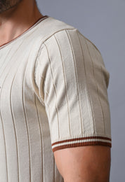 Classic Striped T-shirt with Tipping for Men