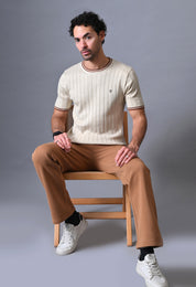 Classic Striped T-shirt with Tipping for Men