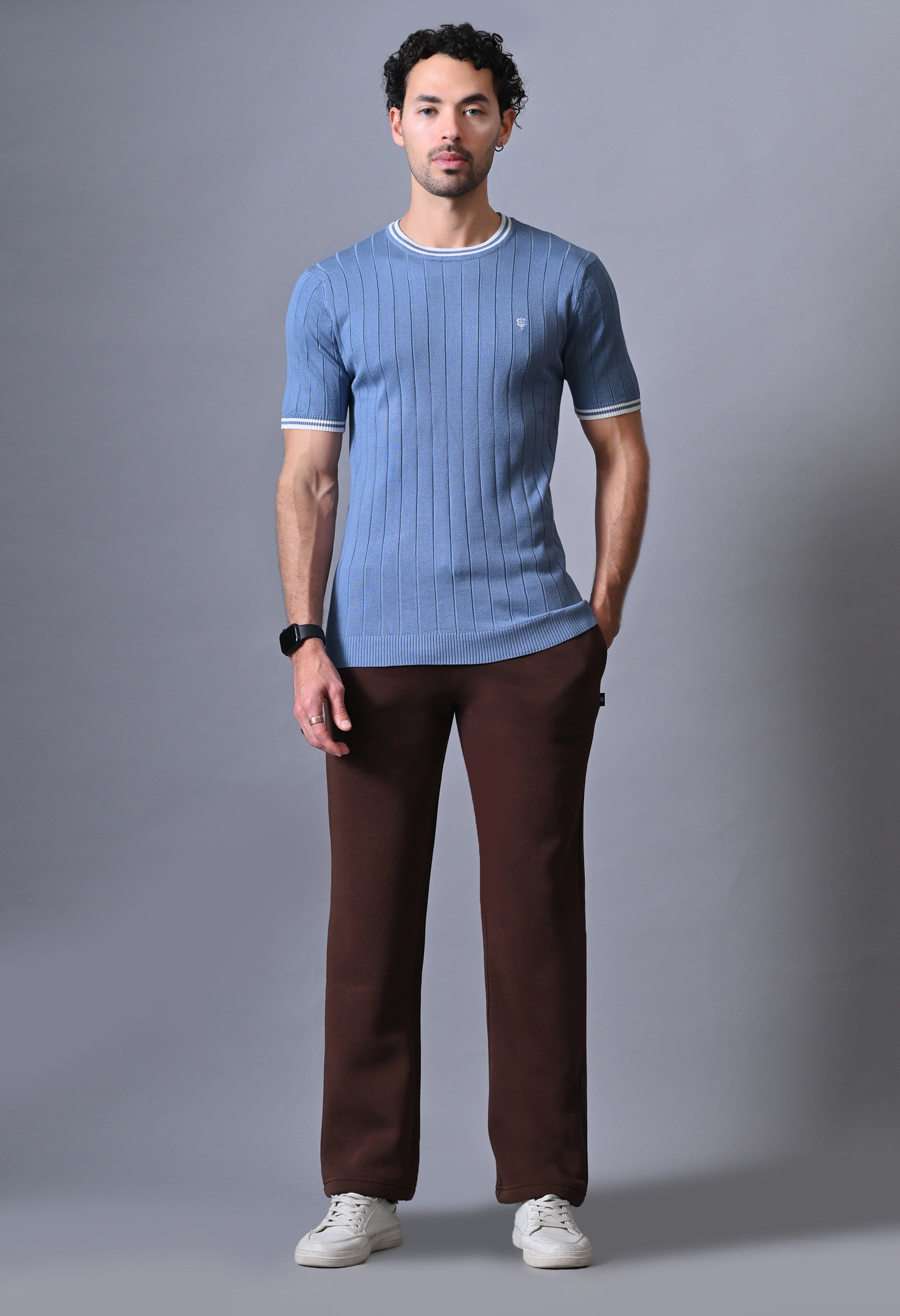 Classic Striped T-shirt with Tipping for Men