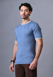 Classic Striped T-shirt with Tipping for Men