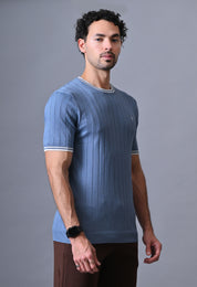 Classic Striped T-shirt with Tipping for Men