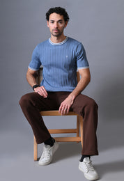 Classic Striped T-shirt with Tipping for Men