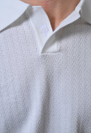 Textured Johnny collar Polo for Men