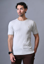 Classic Striped T-shirt with Tipping for Men