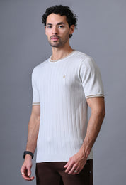 Classic Striped T-shirt with Tipping for Men
