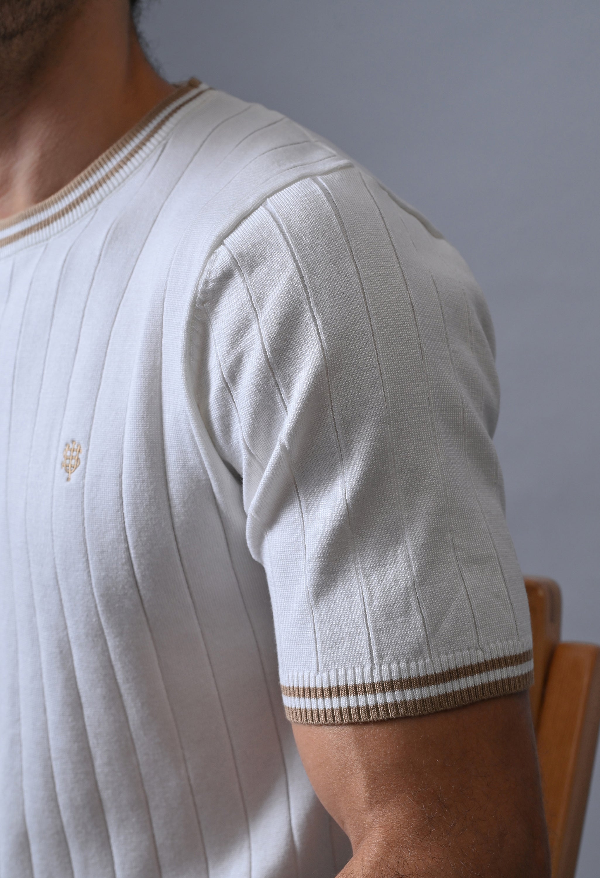 Classic Striped T-shirt with Tipping for Men