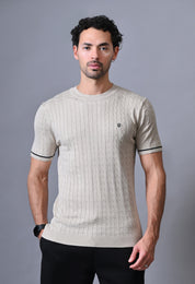 Classic T-shirt with Cable & Tipping for Men