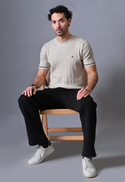 Classic T-shirt with Cable & Tipping for Men