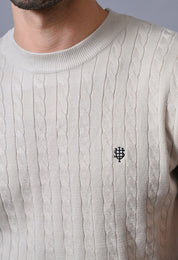 Classic T-shirt with Cable & Tipping for Men