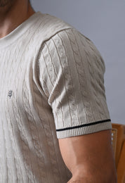 Classic T-shirt with Cable & Tipping for Men