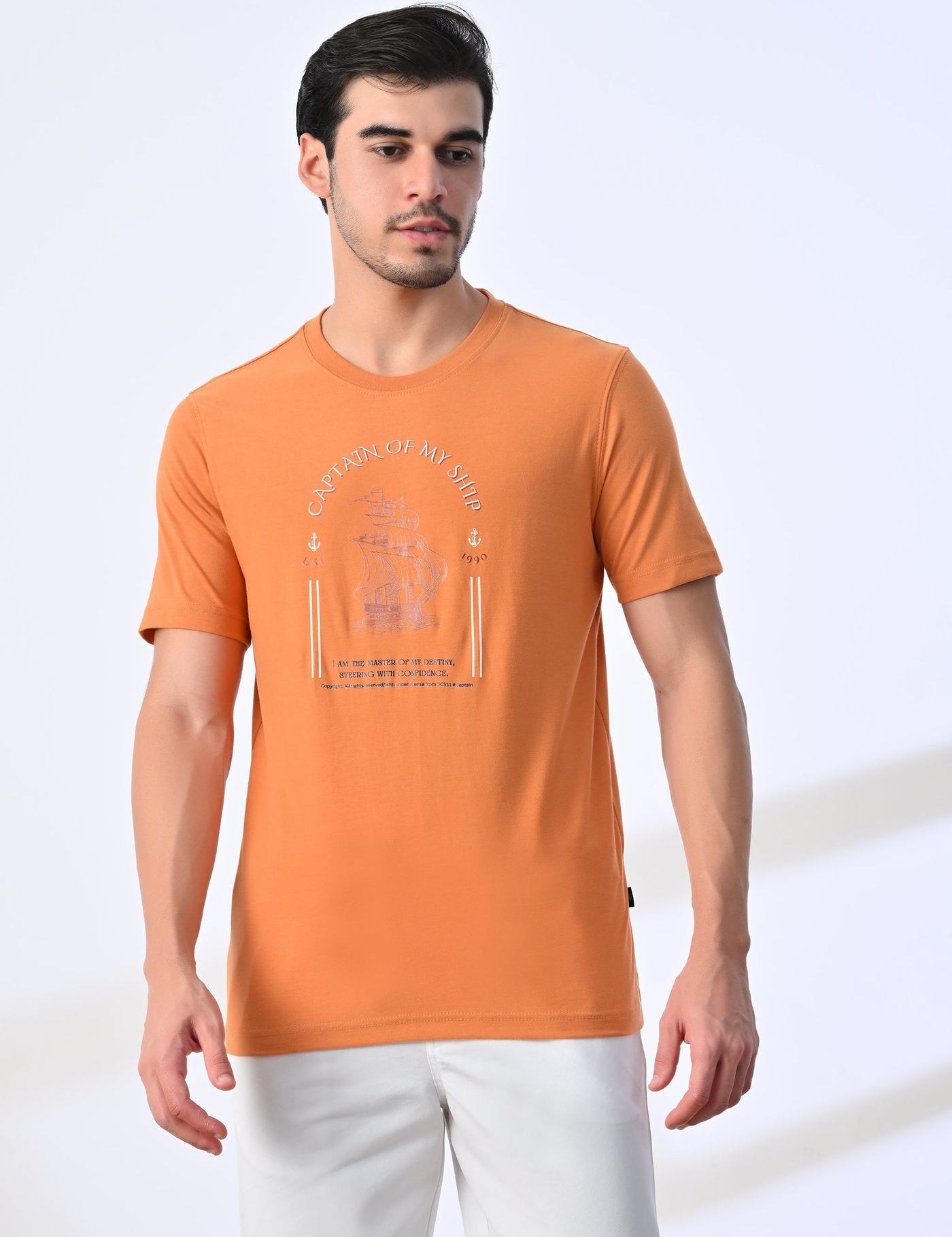 Apricot round neck T-shirt