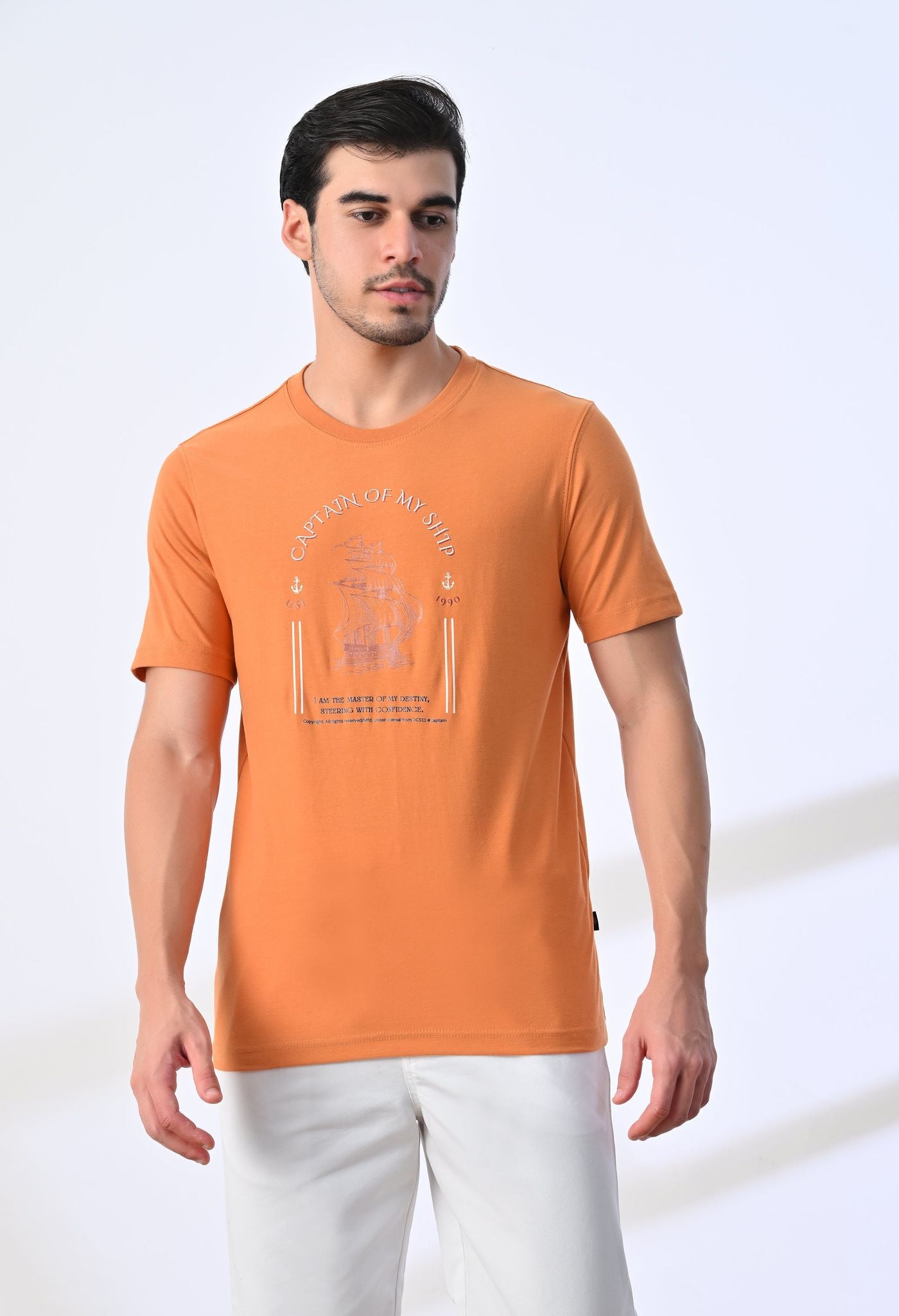 Apricot round neck T-shirt