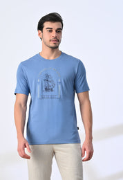 H.Blue Round Neck T-shirt