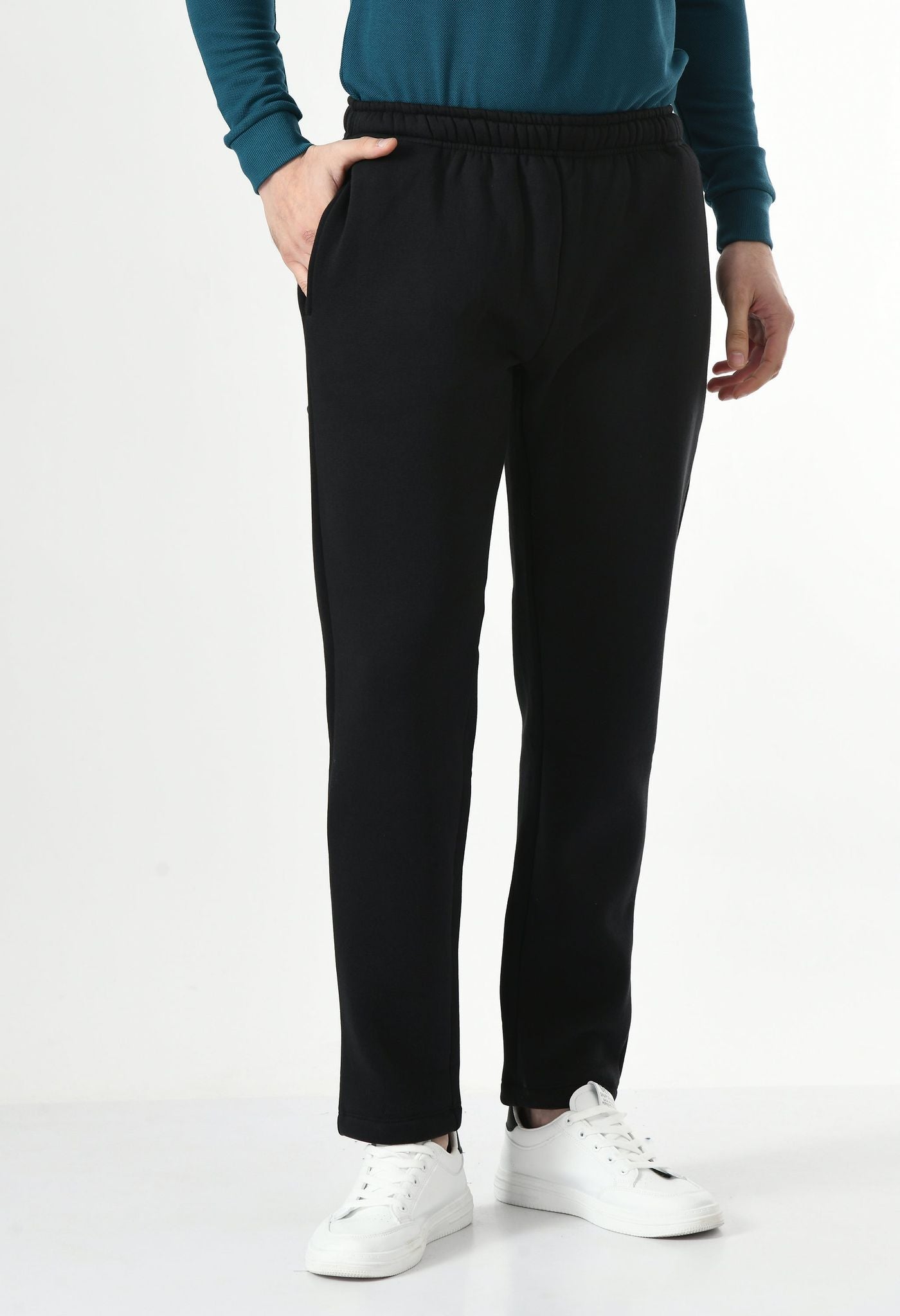 USI Men's Warm Cotton Fleece Trackpant | Super Soft, Comfortable | Regular fit - Zip & Pen Pocket