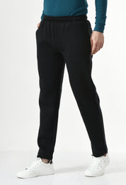 USI Men's Warm Cotton Fleece Trackpant | Super Soft, Comfortable | Regular fit - Zip & Pen Pocket