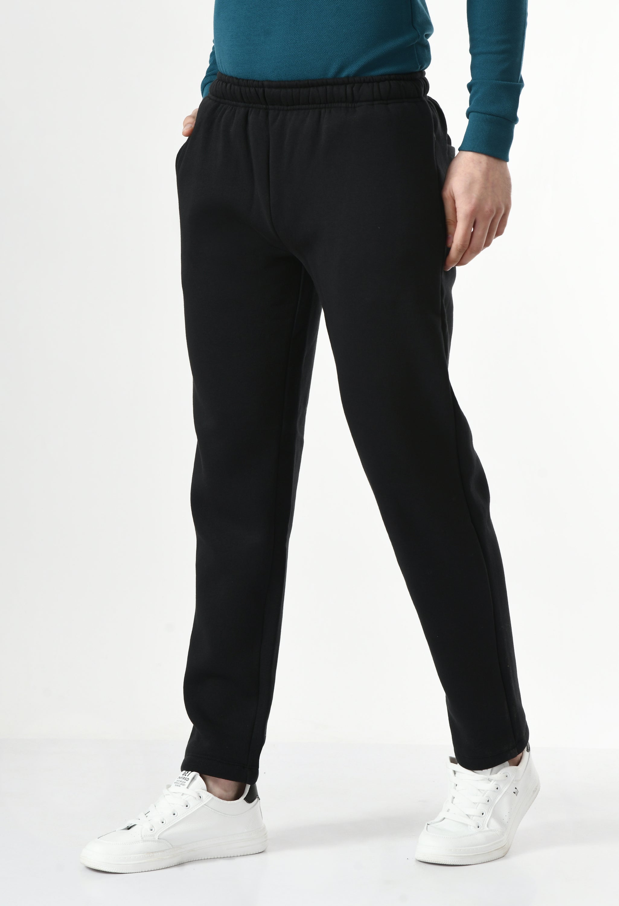 USI Men's Warm Cotton Fleece Trackpant | Super Soft, Comfortable | Regular fit - Zip & Pen Pocket