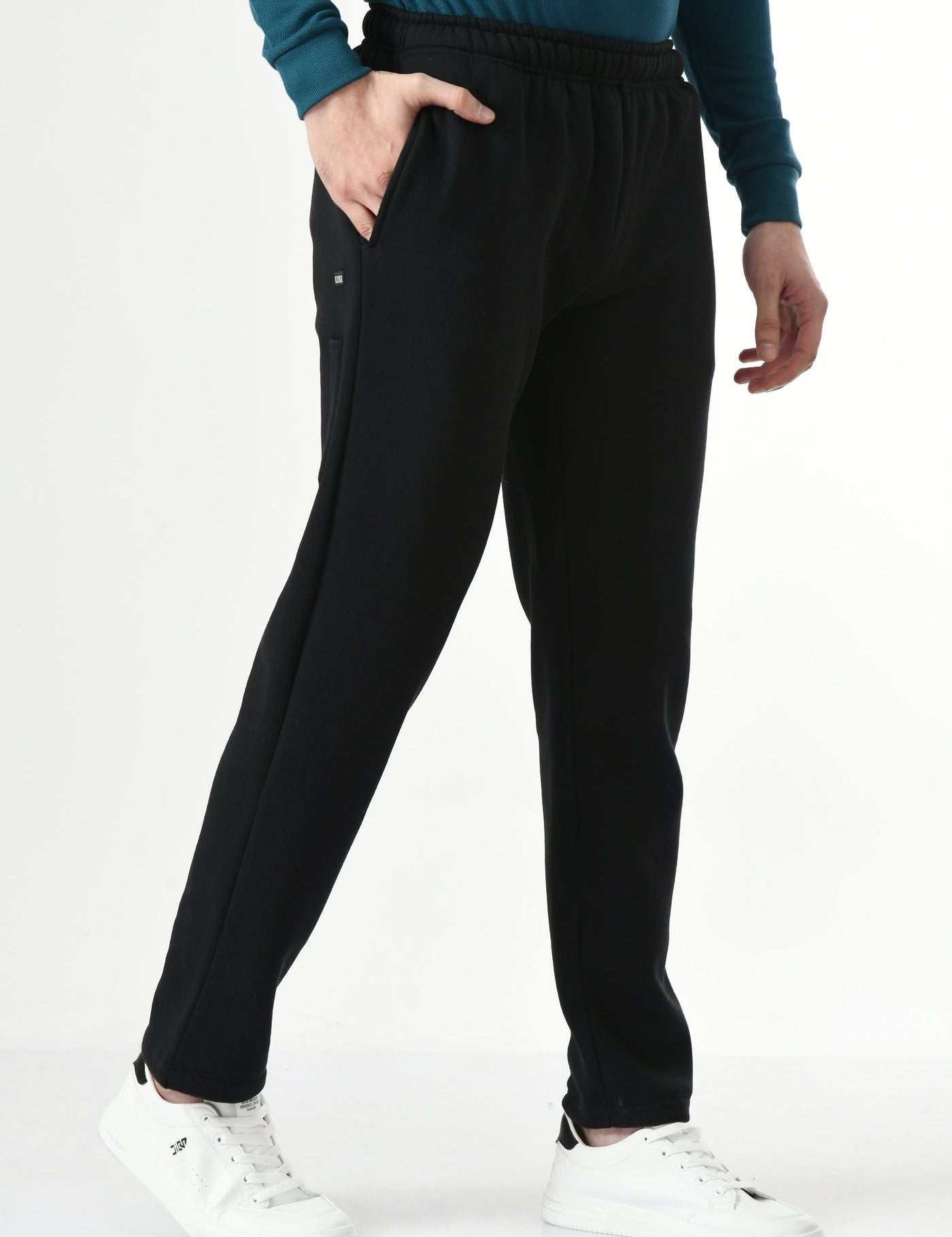 USI Men's Warm Cotton Fleece Trackpant | Super Soft, Comfortable | Regular fit - Zip & Pen Pocket