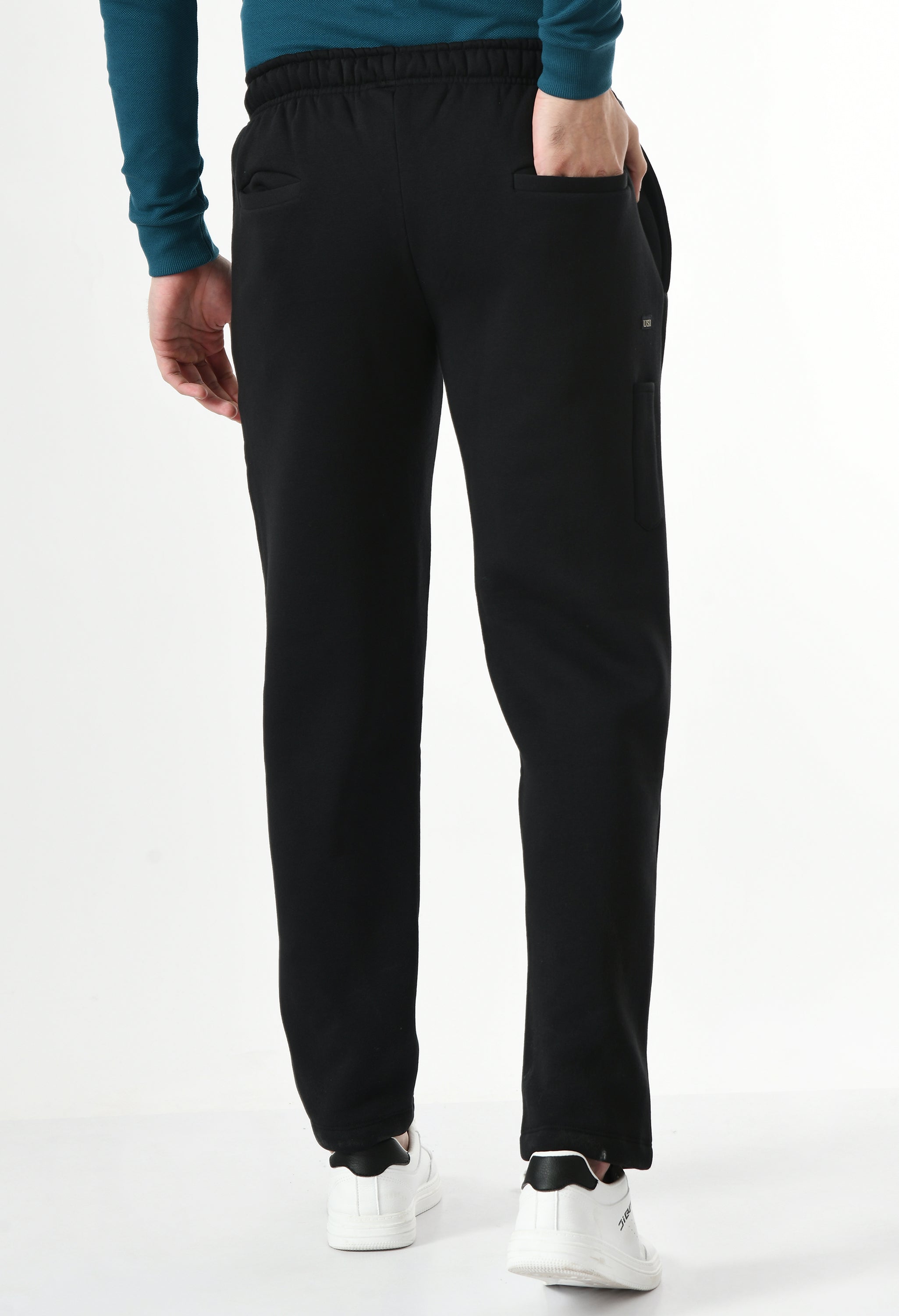 USI Men's Warm Cotton Fleece Trackpant | Super Soft, Comfortable | Regular fit - Zip & Pen Pocket