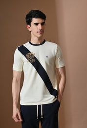 Terry Diagonal Striped T-shirt | High quality Cotton Terry