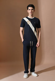 Terry Diagonal Striped T-shirt | High quality Cotton Terry