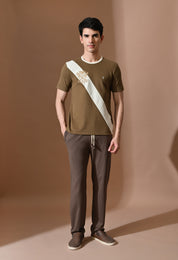 Terry Diagonal Striped T-shirt | High quality Cotton Terry