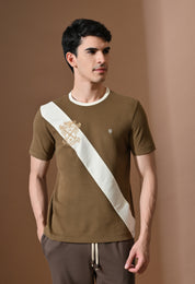 Terry Diagonal Striped T-shirt | High quality Cotton Terry