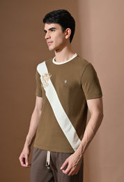 Terry Diagonal Striped T-shirt | High quality Cotton Terry