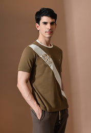Terry Diagonal Striped T-shirt | High quality Cotton Terry