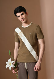 Terry Diagonal Striped T-shirt | High quality Cotton Terry