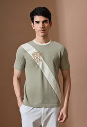 Terry Diagonal Striped T-shirt | High quality Cotton Terry