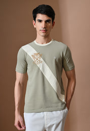 Terry Diagonal Striped T-shirt | High quality Cotton Terry