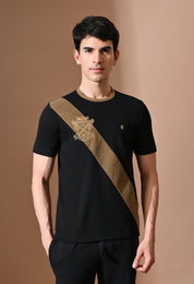 Terry Diagonal Striped T-shirt | High quality Cotton Terry