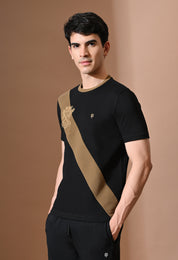 Terry Diagonal Striped T-shirt | High quality Cotton Terry