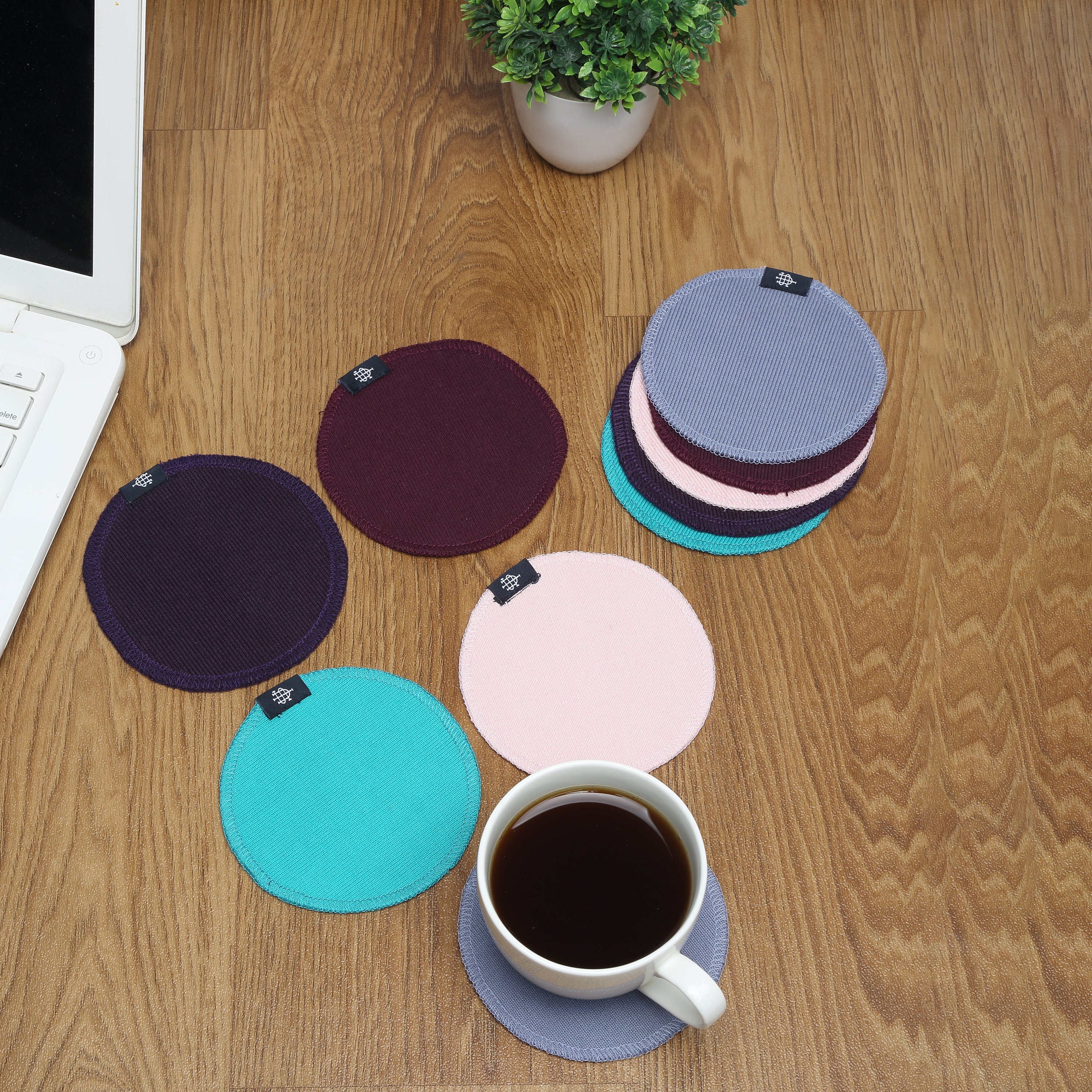 USI Upcycled Coasters | Pack of 10 | Cotton | Reusable | Washable | Multipurpose