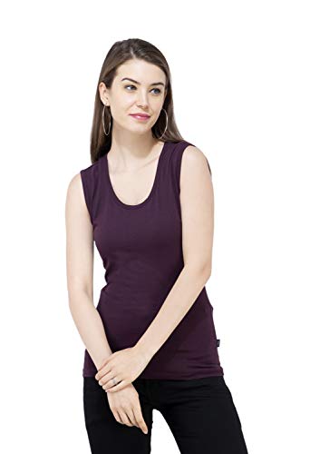 USI Uni Style Image | Regular Fit |Sleeveless top for Women | Casual Wear | Sleeveless | Sustainable | Durable | Stylish | 50 wear Tested | Eggplant
