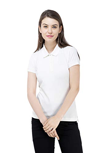 USI Uni Style Image | Regular Fit | Polo t-Shirt for Women | Cotton| Half Sleeves with Adjustable Cuff | Sustainable | Durable | Stylish | 50 wear Tested | Ivory