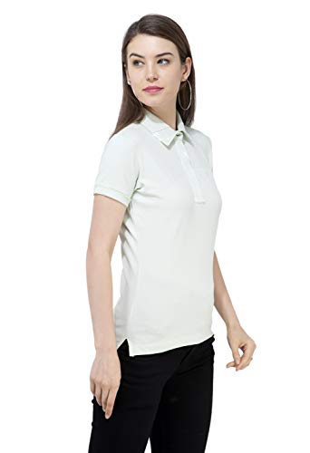 USI Uni Style Image | Regular Fit | Polycotton Polo for Women| Sequin Collar | Half Sleeves with Loop | Sustainable | Durable | Stylish | 50 wear Tested |Mint Green