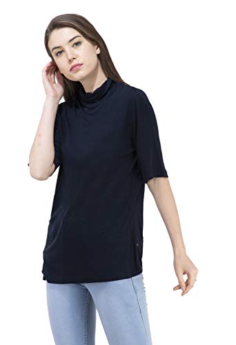 USI Uni Style Image | Casual Fit | High Neck top for Women | Cotton | 3/4 th Sleeve | Sustainable | Durable | Stylish | 50 wear Tested |Navy