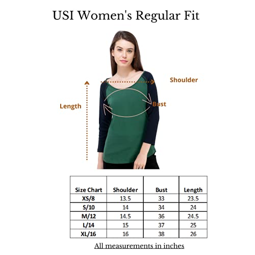 USI Uni Style Image Womens Round Neck 3/4th Sleeve Terry Fleece